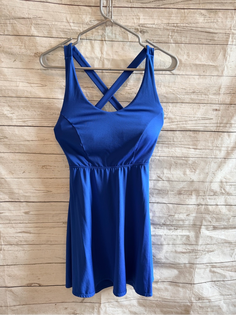 HALARA Royal Blue Mini Dress with Cross-Back Straps